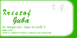 kristof guba business card